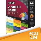 APLUS A4 120gm 2 Sheet Card 100'S - Light Colour