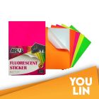 APLUS A4 Fluorescent Sticker Laser Printing sticker 10's - Colour