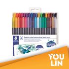 STAEDTLER 3001 TB36 02 Double-Ended Watercolour Brush Pen - 36colours