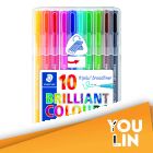 STAEDTLER 338 SB10 Triplus Broadliner Box of 10 Colors