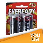 Eveready 1250BP2M D Super Heavy Duty Battery 2pc Card