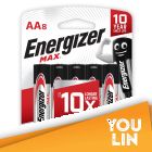 Energizer E91BP8M AA Battery 8pc Card