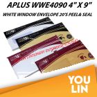 APLUS WWE4090 4" X 9" White Window Envelope 20'S (P&S)