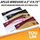 APLUS WWE4595 4.5" X 9.75" White Window Envelope 20'S (P&S)