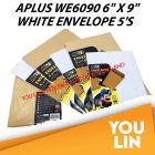 APLUS WE6090 6" X 9" White Envelope 5'S