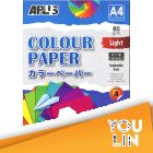 APLUS CP4801 A4 80gm Mix Light Colour Paper 100'S Ast