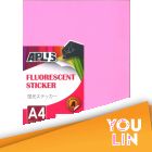 APLUS A4 Fluroescent Sticker - L.Pink 10'S