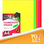 APLUS A4 Fluorescent Sticker - Mix Colour 10'S