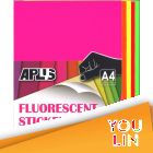 APLUS A4 Fluorescent Sticker - Mix Colour 100'S