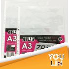 APLUS 3010R A3 Clear Holder Refill 10'S