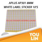 APLUS AP301 8MM White Label Sticker 10'S