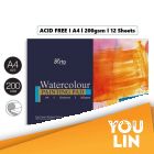 Arto CR36253 A4 200GSM Watercolour Paper 12'S