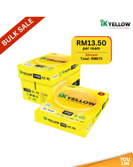 IK Yellow 80gsm A4 Paper 500's x 50ream