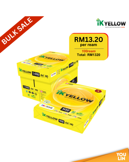 IK Yellow 80gsm A4 Paper 500's x 100ream