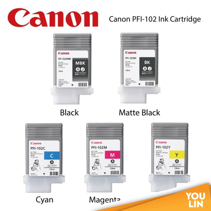 Canon PFI-102 Ink Cartridges (130ml) - Ink & Toner Cartr