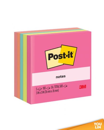 3M 654-5AN (3" x 3" x 5PAD) Post it Note Poptimistic Collection