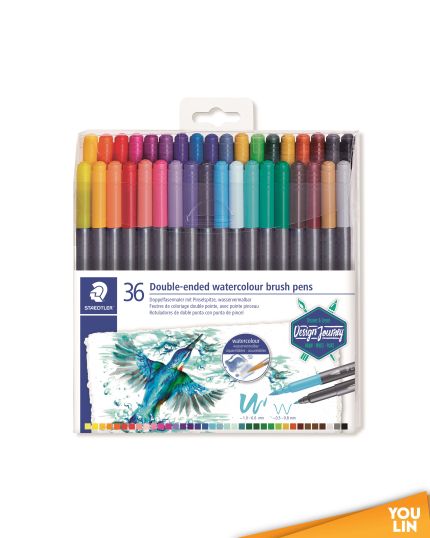 STAEDTLER 3001 TB36 02 Double-Ended Watercolour Brush Pen - 36colours