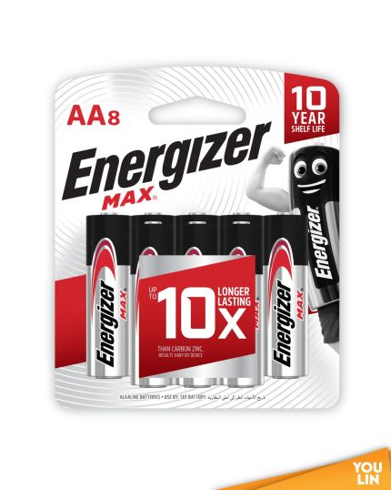 Energizer E91BP8M AA Battery 8pc Card