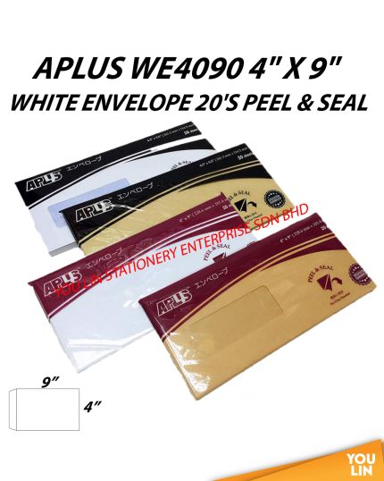 APLUS WE4090 4" X 9" White Envelope 20'S (P&S)