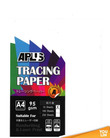 APLUS A4 95GM Tracing Paper 10'S