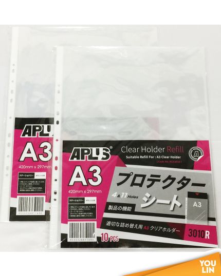 APLUS 3010R A3 Clear Holder Refill 10'S