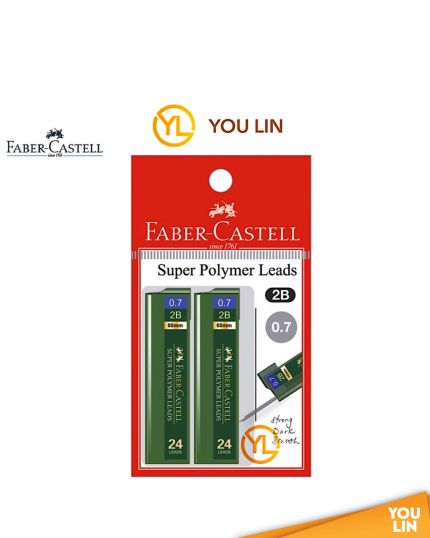 Faber Castell 124733 0.7MM 2B Super Polymer Leads 2XPB