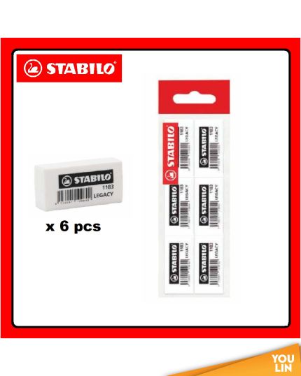 STABILO 11836 Student Pvc Eraser (PACK OF 6)