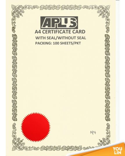 APLUS A4 160gm Certificate Card V/Seal - APS4