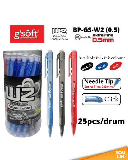 G'Soft W2 0.5MM Retract Ball Pen