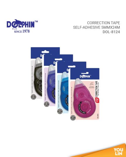 DOLPHIN 8124 CORRECTION TAPE - 5MM X 24M