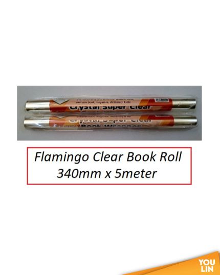 Flamingo Book Wrapper 340MM X 5M - Clear