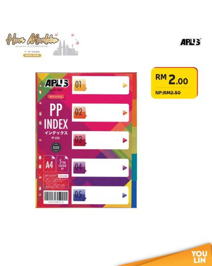 APLUS PP-4100 PP Index Divider 1-5