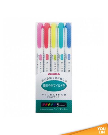 Zebra WKT7-5C-HC Mildliner Highlighter 5pcs