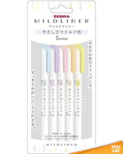 Zebra WKT7-5C-YC Mildliner Highlighter 5pcs