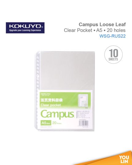 Kokuyo WSG-RUS22 Campus Loose Leaf Clear File Refill