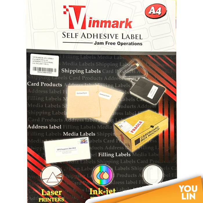 VINMARK LABEL 105 X 148.5MM 4UPS - 100'S