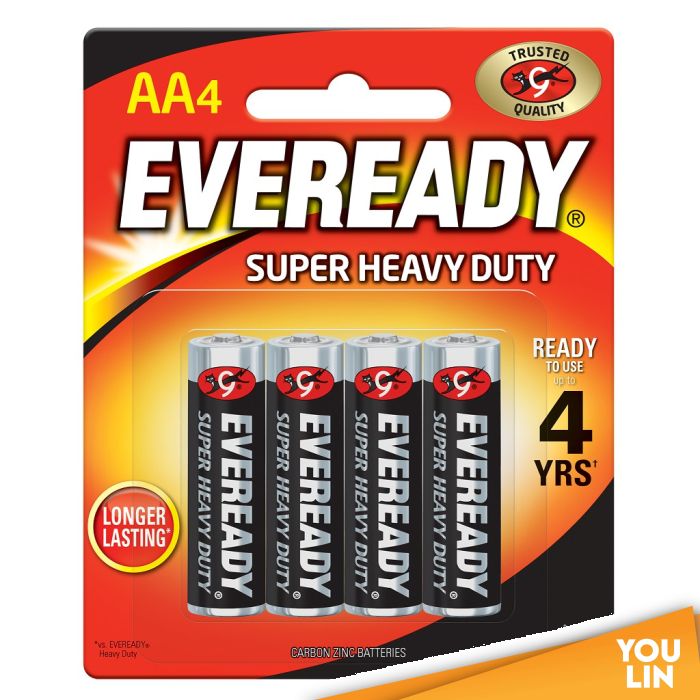 Eveready 1215BP4M AA Super Heavy Duty Battery 4pc Card