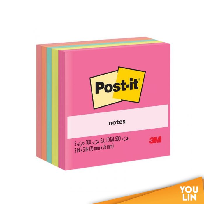 3M 654-5AN (3" x 3" x 5PAD) Post it Note Poptimistic Collection