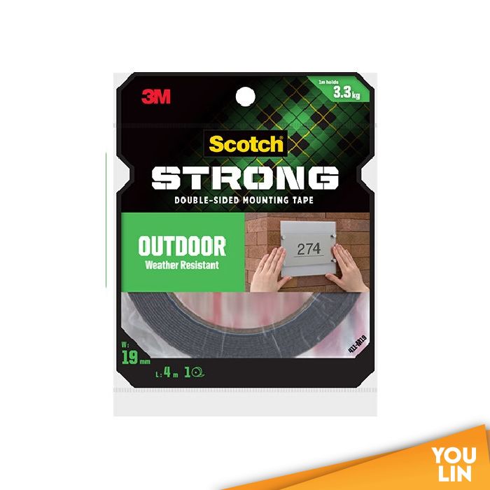 SCOTCH 411-M19 MOUNTING TAPE - OUTDOOR 19MM X 4M