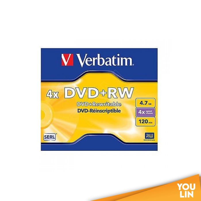 Verbatim DVD+RW 4X 4.7GB 120Min With Jewel Case