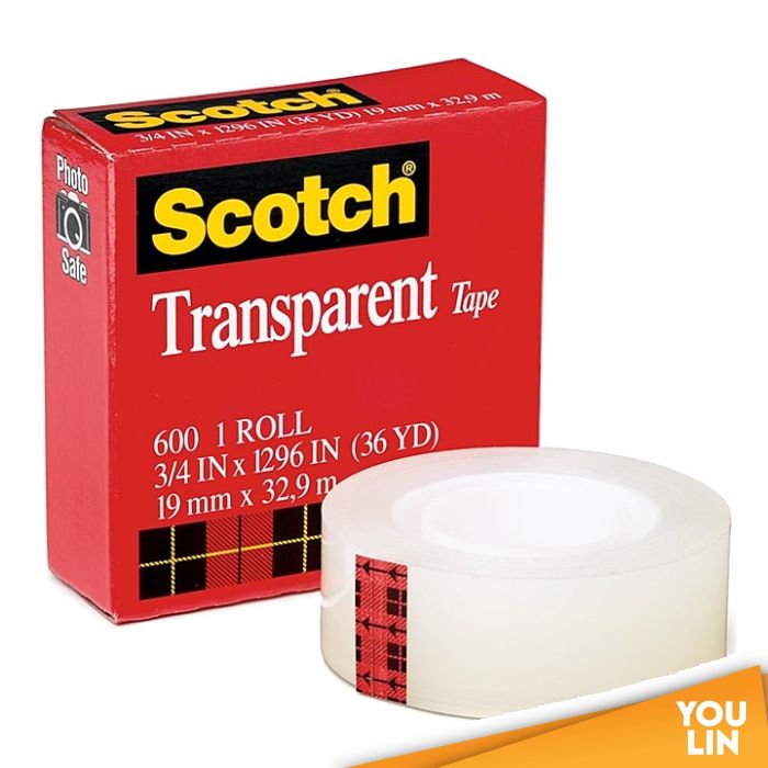 Scotch 600 Tranparent Tape 19mm x 32.9m