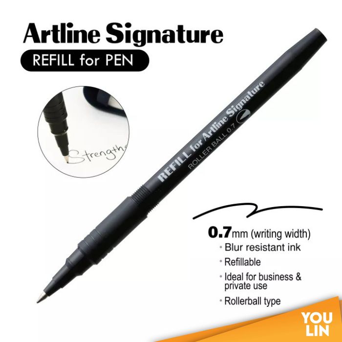 Artline EKSG-400RF Signature Roller Ball Refill 0.7mm - Black