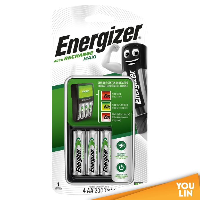 Energizer CHVCM4 Maxi Charges Include 4AA 2000mah Battery