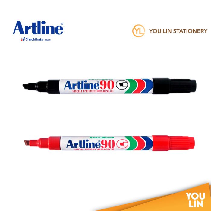 Artline 90 Permanent Marker Pen 2.0-5.0mm 2'S - Black/Red