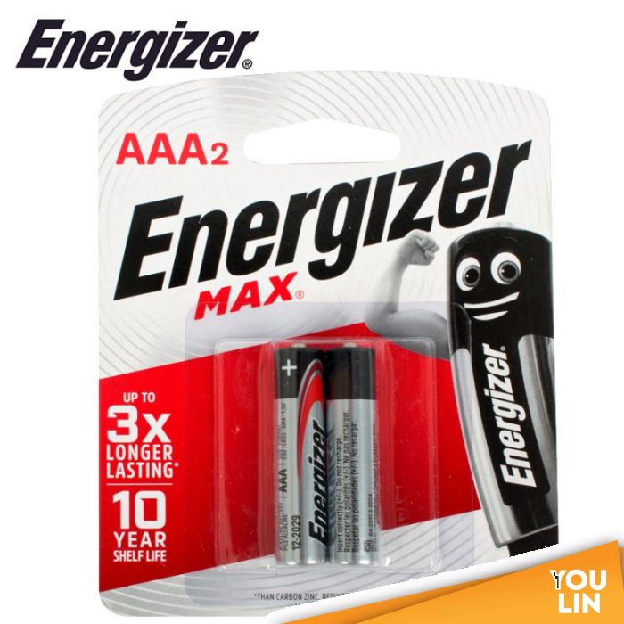 Energizer E92BP2M AAA Battery 2pc Card