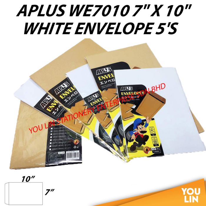 APLUS WE7010 7" X 10" White Envelope 5'S