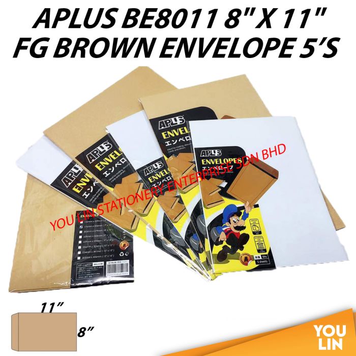 APLUS BE8011 8" X 11" FG Brown Envelope 5'S