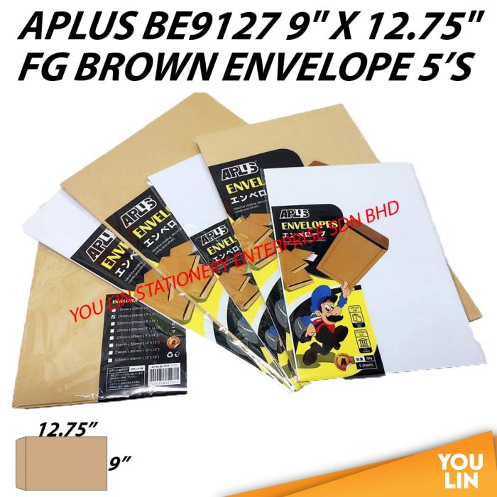 APLUS BE9127 9" X 12.75" FG Brown Envelope 5'S