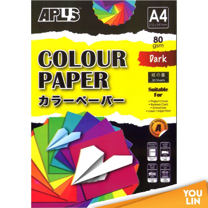 APLUS CP4602 A4 80gm Mix Dark Colour Paper 30'S Asst