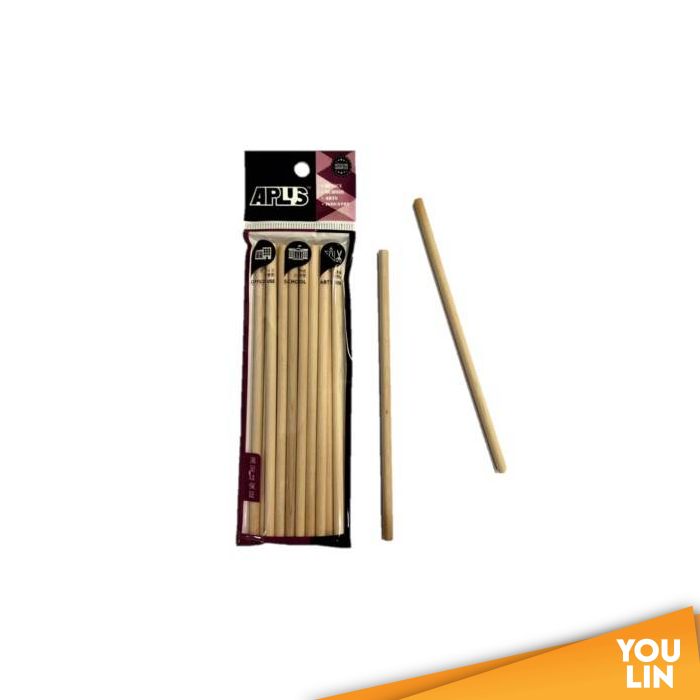 APLUS Round Wood Stick 15cm 15pcs - Plain